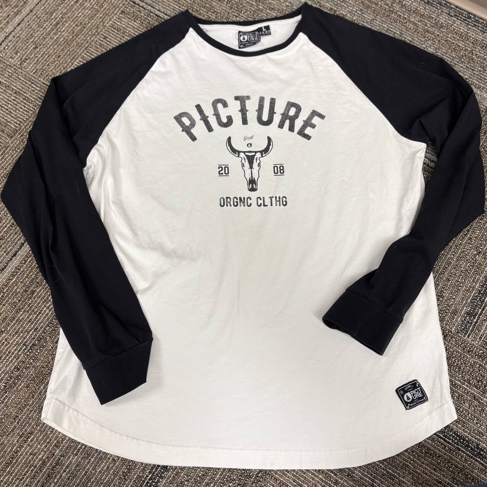Organic Clothing Black and White Men's Long Sleeve Tee